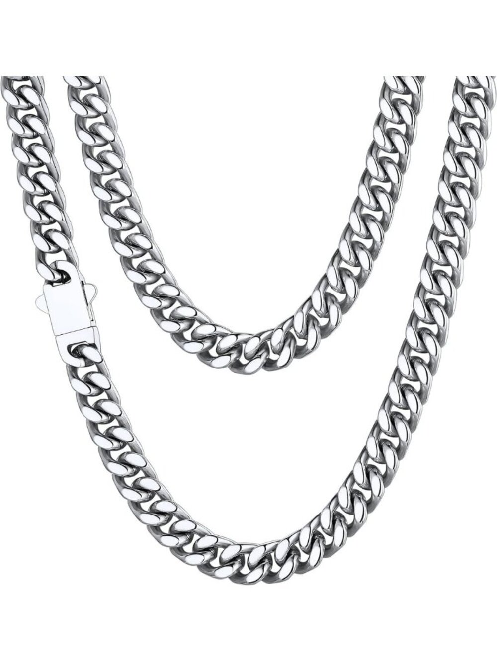 Durable Stainless Steel Cuban Link Chain Necklace for Men, 18"-30", Gift Box